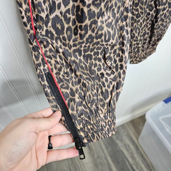 Pam & Gela Cheetah Print Nylon Track Pants Size Small Joggers Athleisure Lounge - Picture 5 of 10